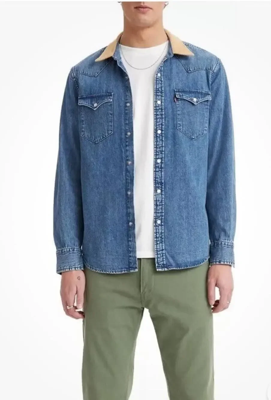 Levi's Men's Classic Western Shirt Mccaren Mid Wash XX-Large 857450118